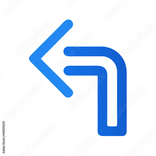 Left Turn Corner Icon Representing Route Shift and Direction Change