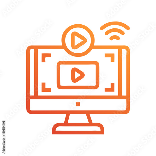 Live Streaming Icon Representing Real-Time Broadcasting and Online Media