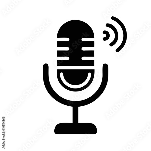 Microphone Icon Representing Voice Recording and Audio Capture