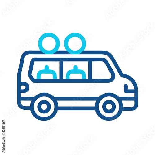 Minivan Icon Representing Family Vehicle and Carpooling