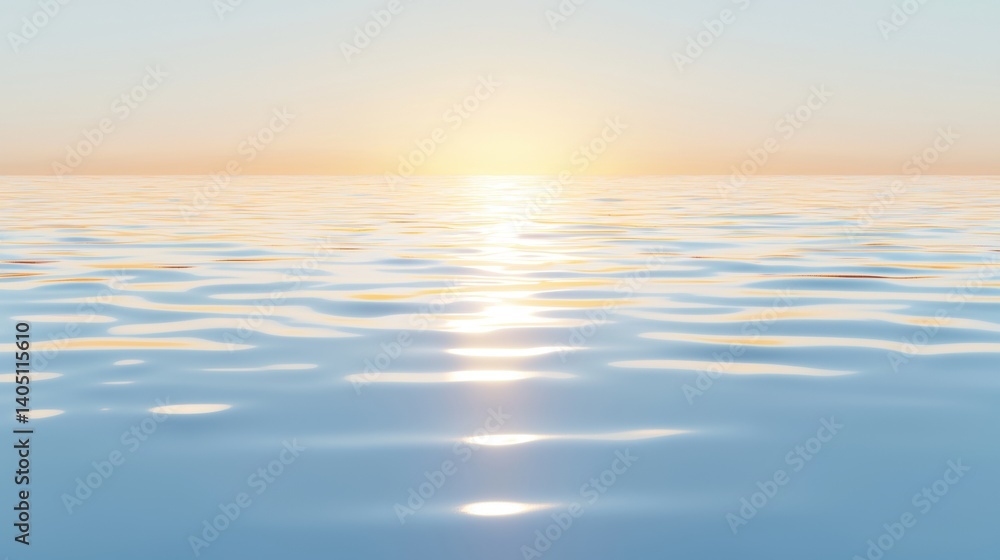 Obraz premium A serene sunrise over a calm ocean.