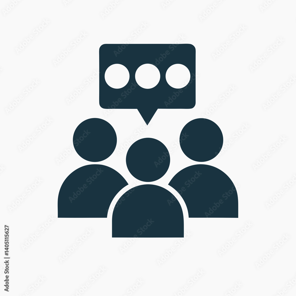 Group Chat Vector Icon in Flat Minimal Style. Group Chat Vector Icon in Flat Minimal Style.