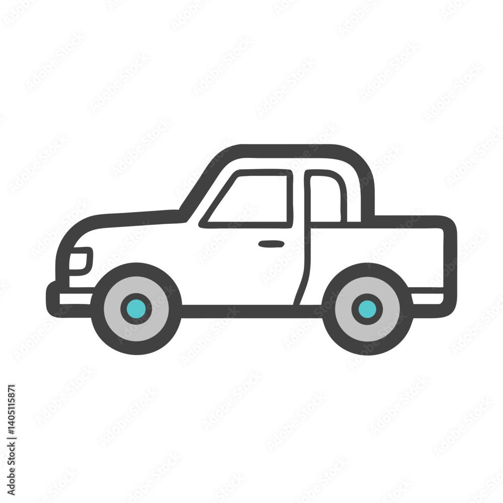 Pickup Truck Icon Representing Light Utility Vehicle and Transportation Pickup Truck Icon Representing Light Utility Vehicle and Transportation