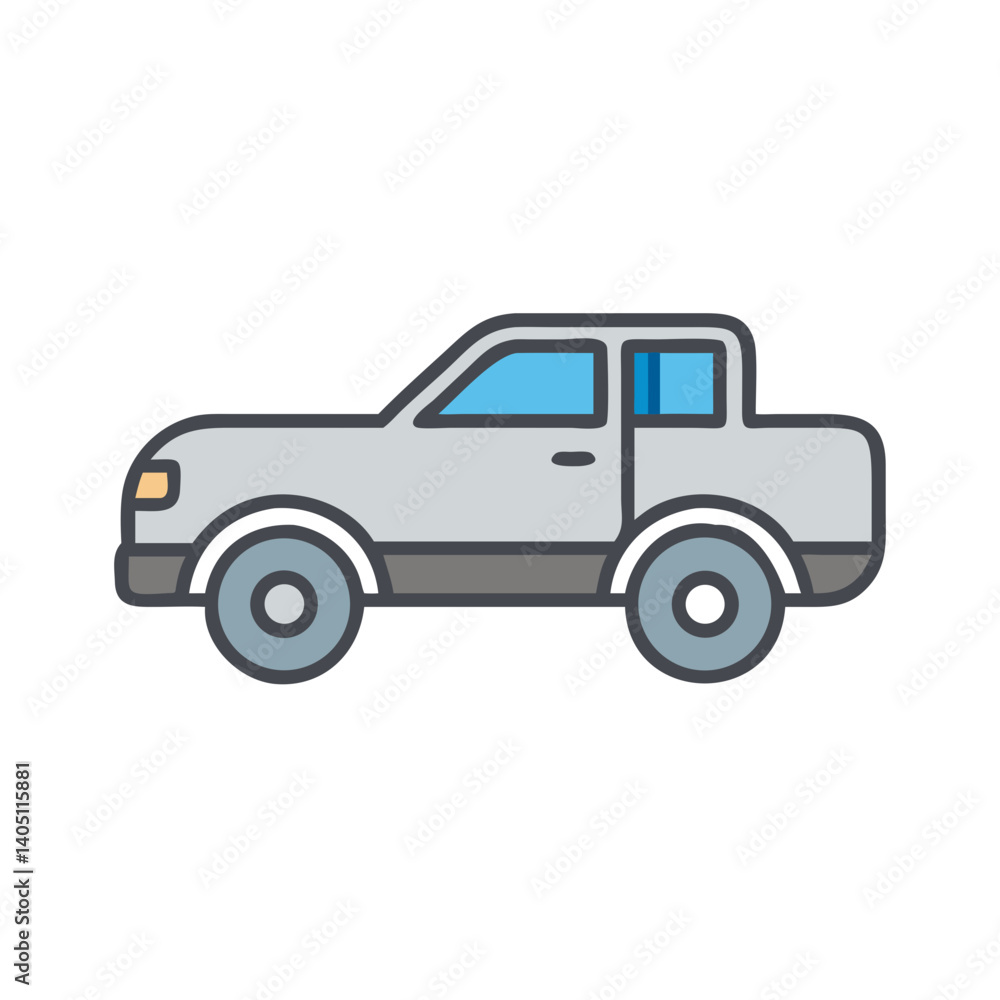 Pickup Truck Icon Representing Light Utility Vehicle and Transportation Pickup Truck Icon Representing Light Utility Vehicle and Transportation
