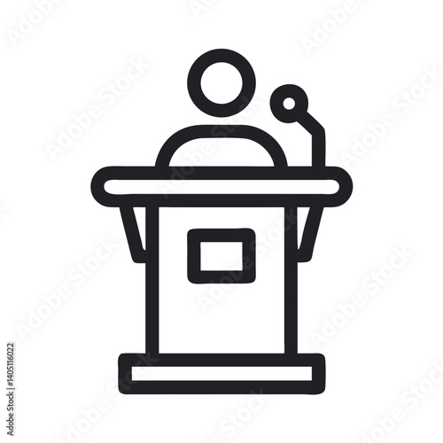 Podium Icon Representing Speaker or Presentation Delivery in Public Speaking
