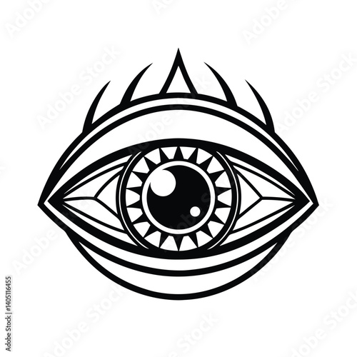 leviathan eye in darkness line art