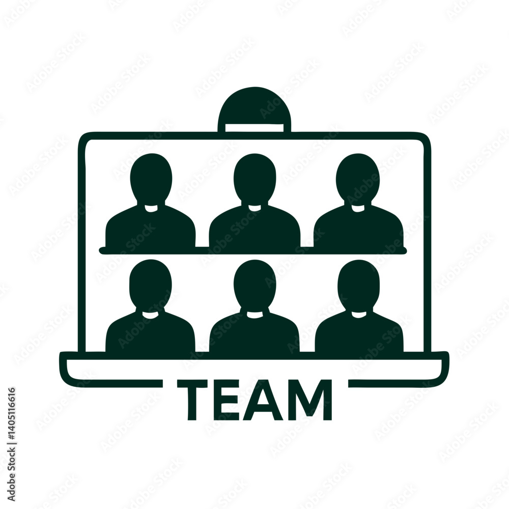 Presentation Slide with Multiple People Icon Representing Team Collaboration and Group Discussion Presentation Slide with Multiple People Icon Representing Team Collaboration and Group Discussion