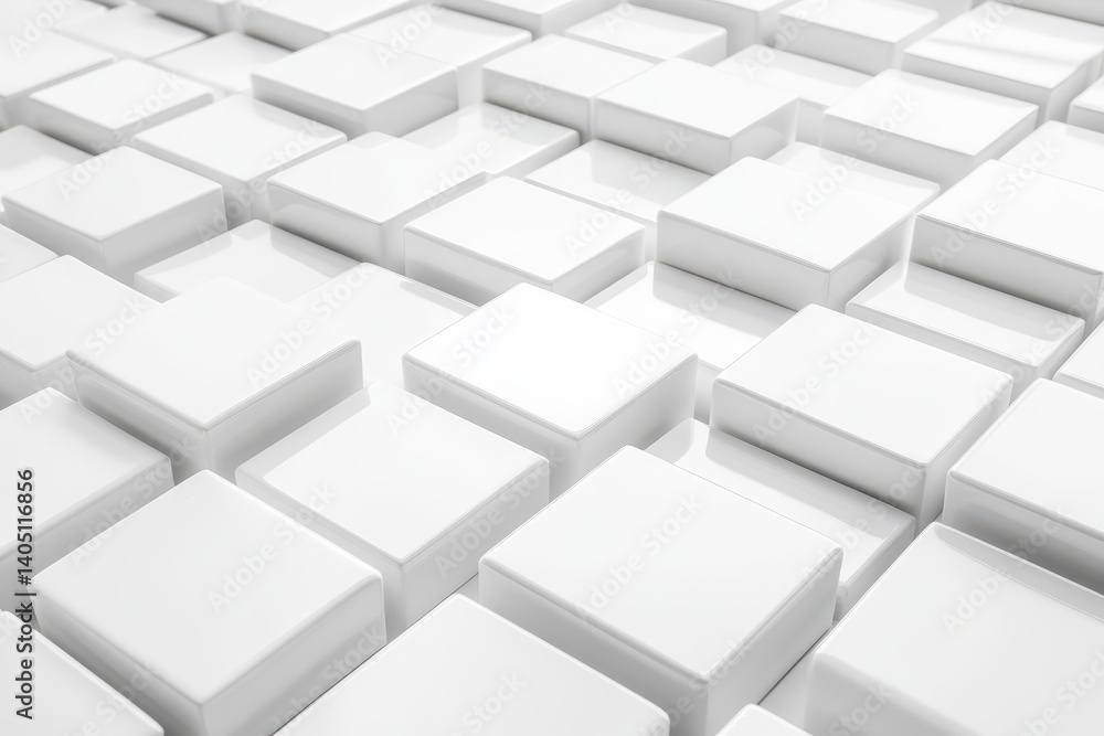Abstract geometric pattern of white cubes Abstract geometric pattern of white cubes