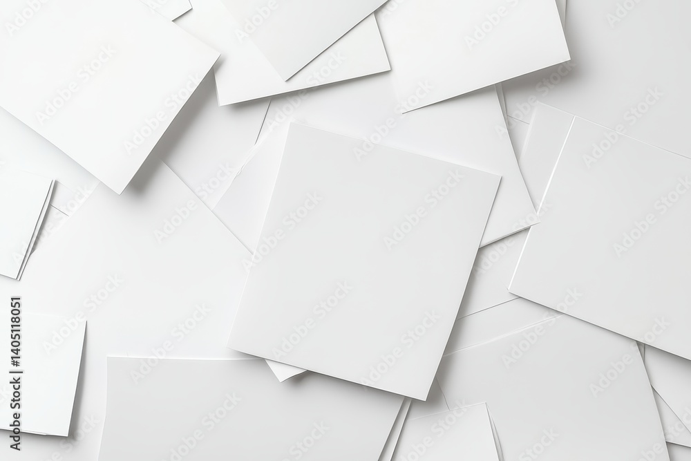 Blank square papers overlapping Blank square papers overlapping