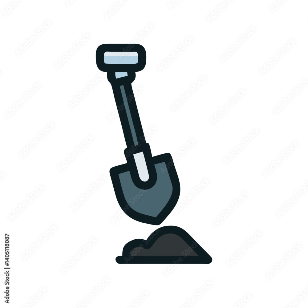 Shovel Icon Representing Digging or Earthmoving Tool and Ground Work Shovel Icon Representing Digging or Earthmoving Tool and Ground Work
