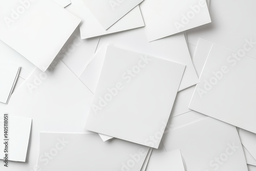 Blank square papers overlapping