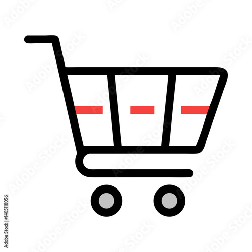 Shopping Cart Icon Representing Retail or Grocery Purchase and Consumer Activity