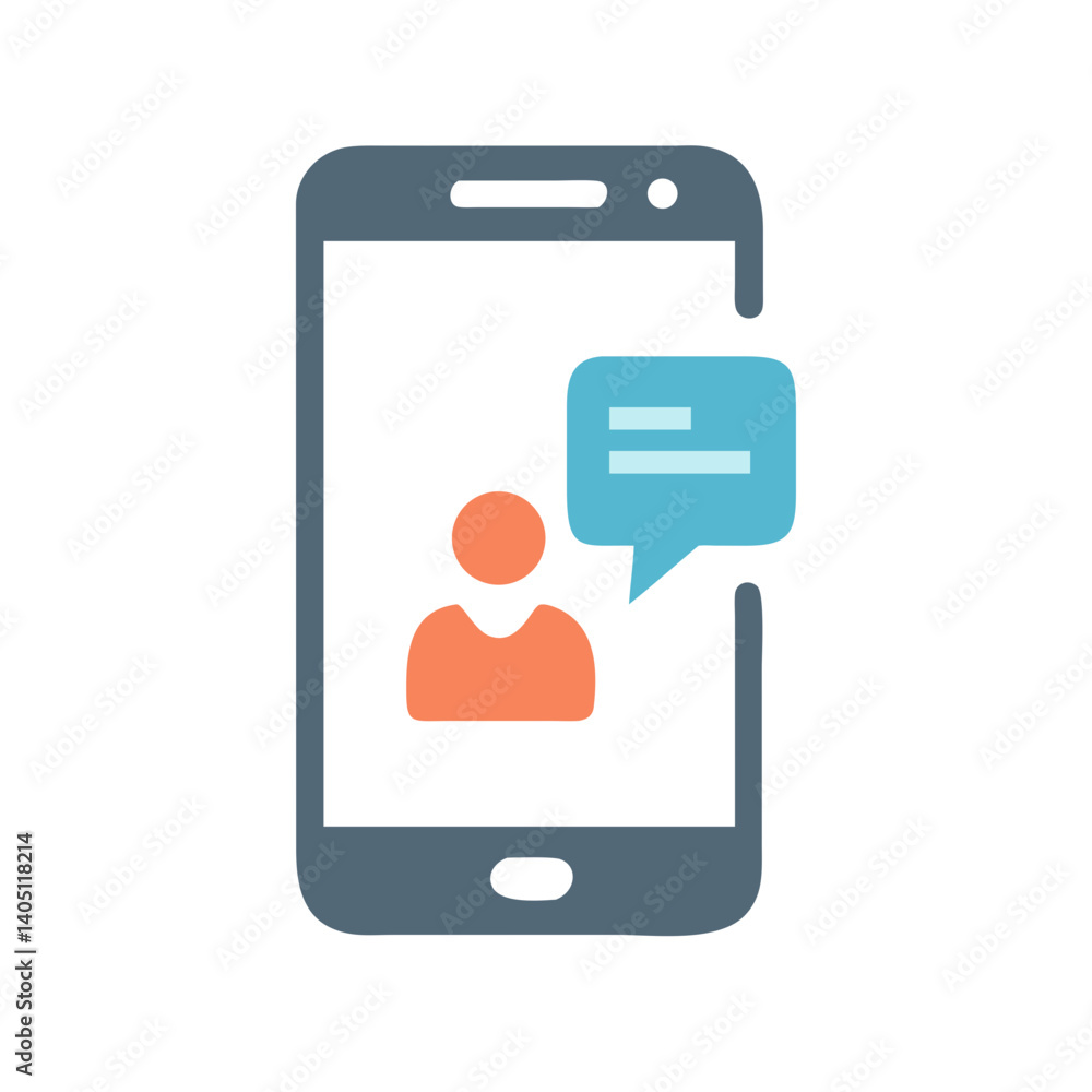 Smartphone Device Icon Representing Mobile Communication and Connectivity