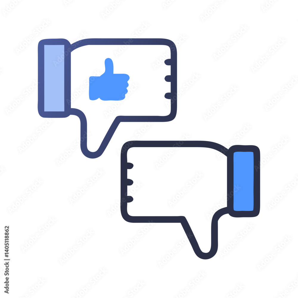 Thumbs Down with Comment Icon Representing Negative Feedback and User Disapproval Thumbs Down with Comment Icon Representing Negative Feedback and User Disapproval