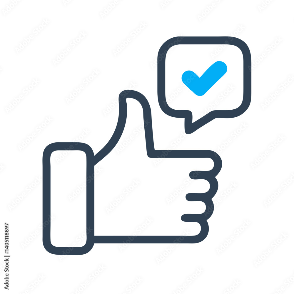 Thumbs Up Icon Representing Positive Review and User Approval Thumbs Up Icon Representing Positive Review and User Approval
