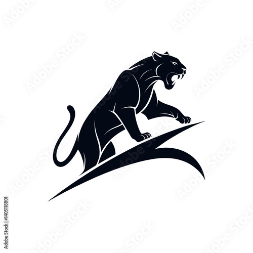 panther,panther face silhouette vector line art logo design