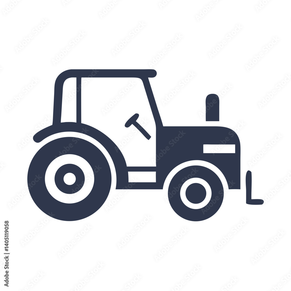 Tractor Icon Representing Agricultural Machinery and Farming Equipment Tractor Icon Representing Agricultural Machinery and Farming Equipment