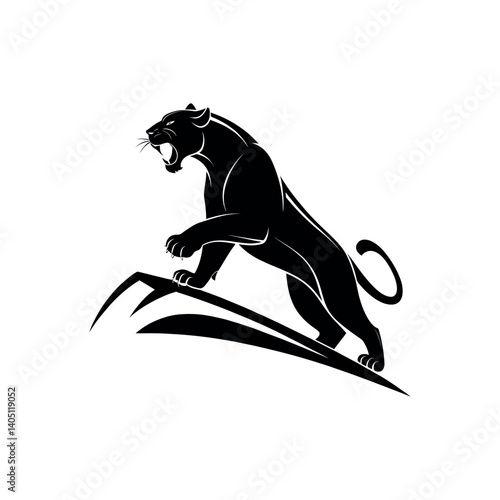 panther,panther face silhouette vector line art logo design