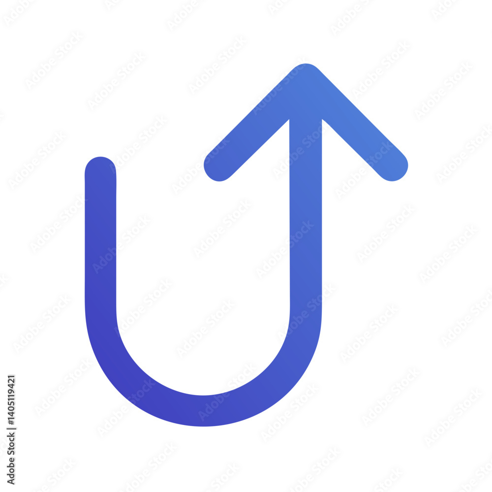 Upward Turn Arrow Icon Representing Return and Back Navigation Upward Turn Arrow Icon Representing Return and Back Navigation