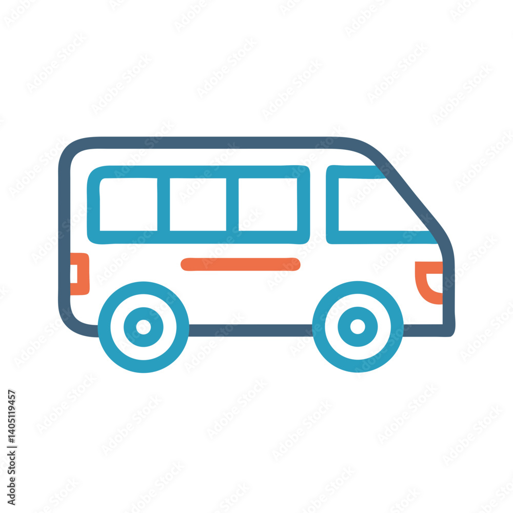 Van Icon Representing Passenger Transport and Travel Vehicle Van Icon Representing Passenger Transport and Travel Vehicle