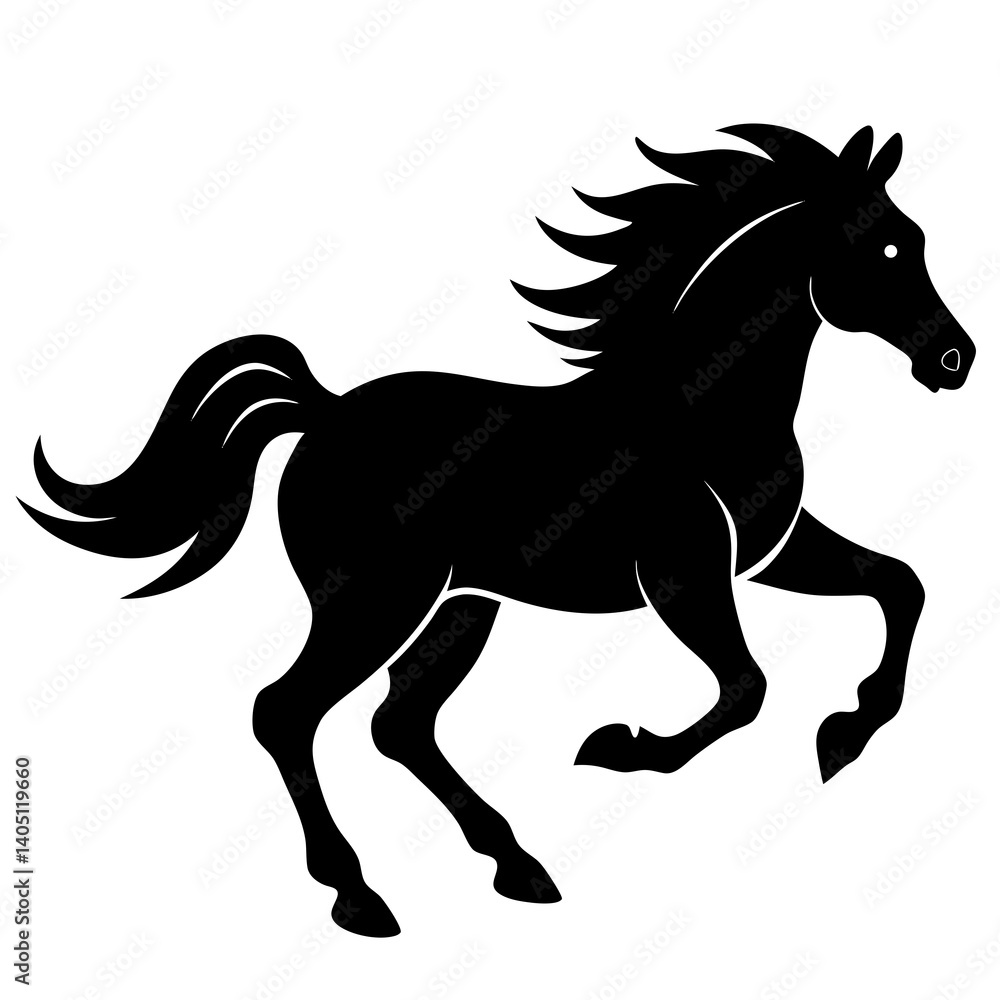 Horse Galloping Silhouette Vector Art Horse Galloping Silhouette Vector Art