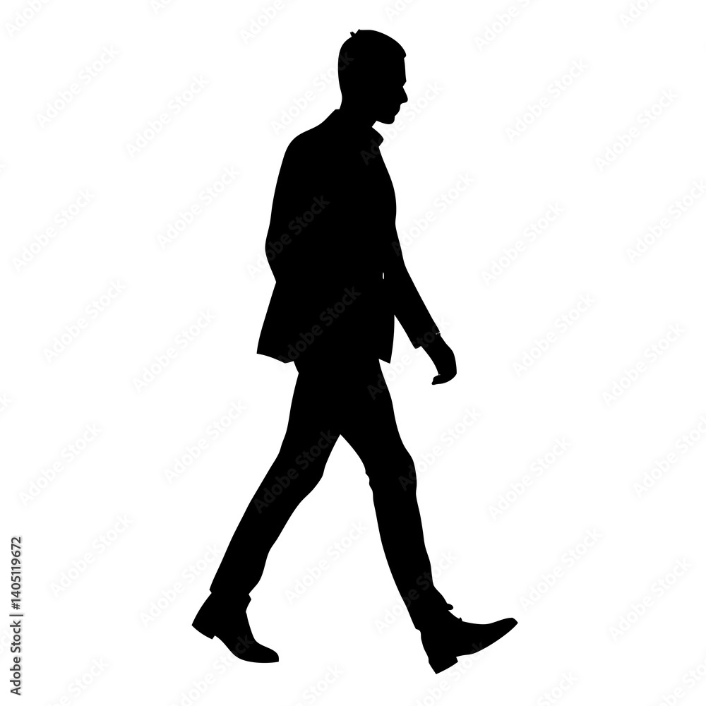 Man Walking Silhouette Vector Art Man Walking Silhouette Vector Art