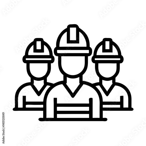 Worker Group Icon Representing Construction Team and Labor Force