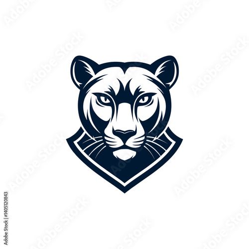 panther,panther face silhouette vector line art logo design