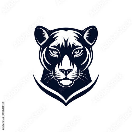 panther,panther face silhouette vector line art logo design