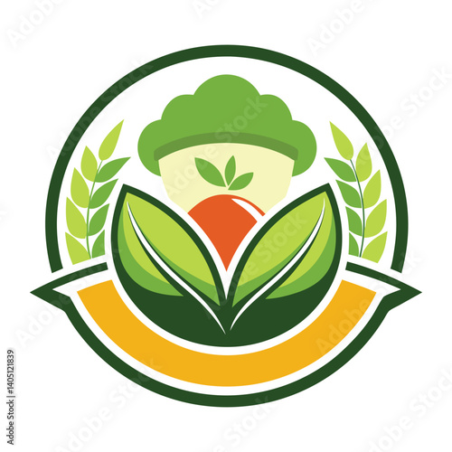 Green leaf vector illustration icon, a natural eco symbol design