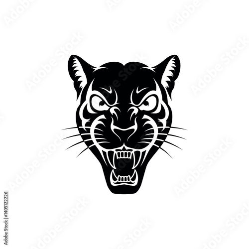 panther,panther face silhouette vector line art logo design