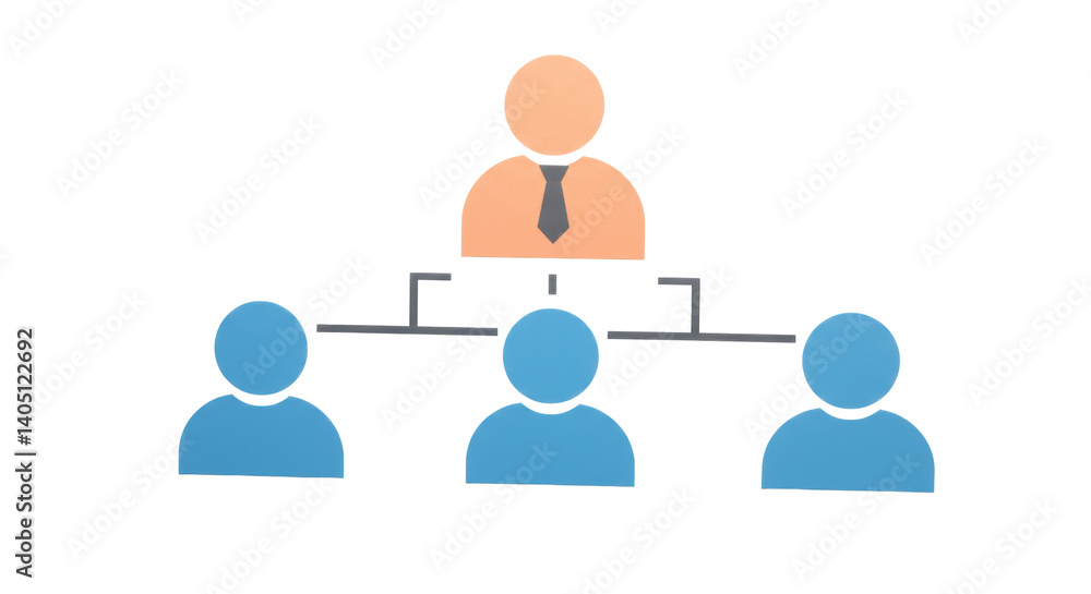 Isolated Organizational Chart Illustration Isolated Organizational Chart Illustration