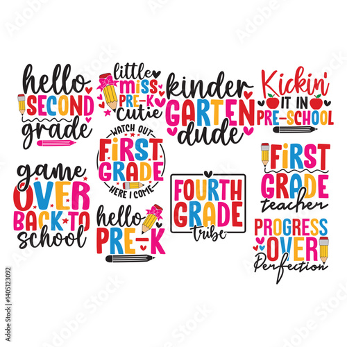 10 Back to School quotes SVG Bundle