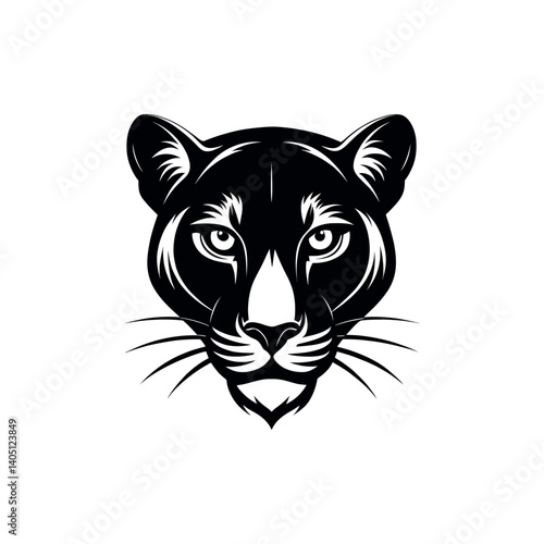 panther,panther face silhouette vector line art logo design