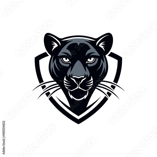 panther,panther face silhouette vector line art logo design