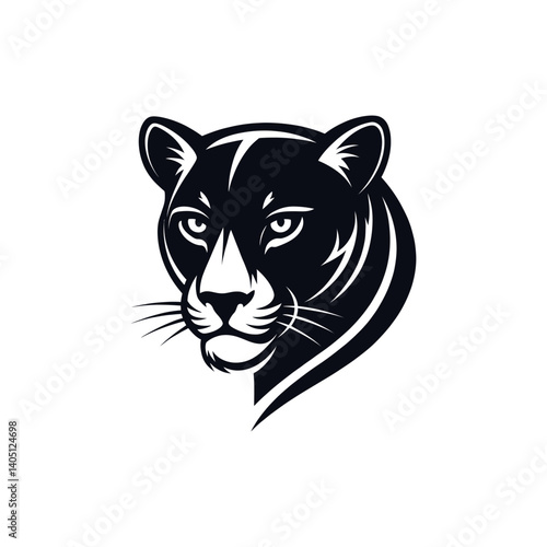 panther,panther face silhouette vector line art logo design
