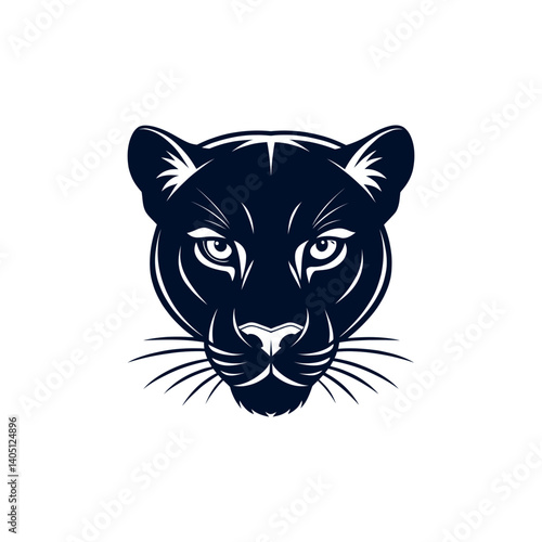 panther,panther face silhouette vector line art logo design