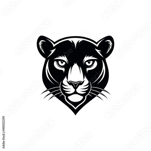 panther,panther face silhouette vector line art logo design