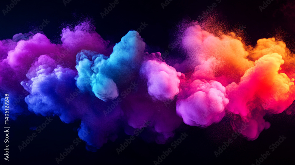 Fototapeta premium Vibrant Colorful Smoke Cloud Abstract Art Design