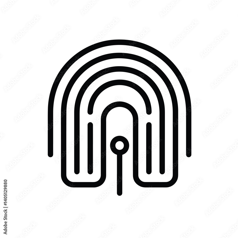 2D password web icon in line style 2D password web icon in line style