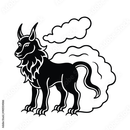 mythical beast in fog vector