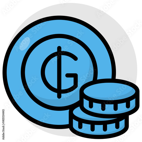 An icon design of guarani coins