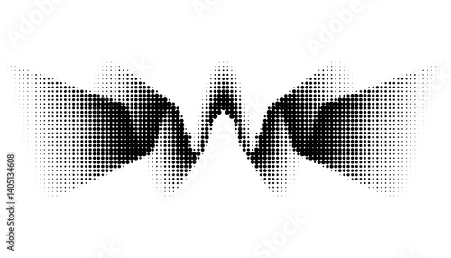 Music Audio equalizer halftone vector design element isolated on transparent background with copy space. Sound Wave frequency vibration dot pattern
