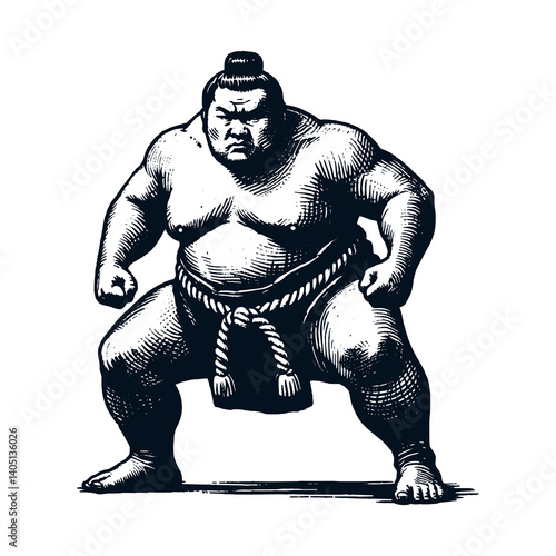 Japanese Sumo Vector Illustration