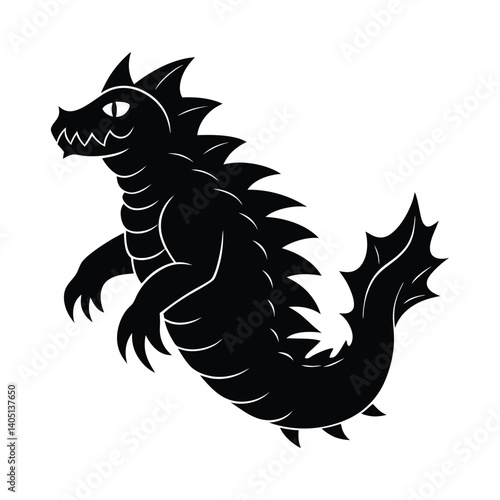 sea monster silhouette vector art