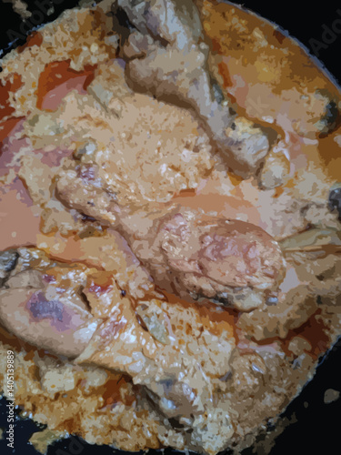 Chicken stew with sour cream