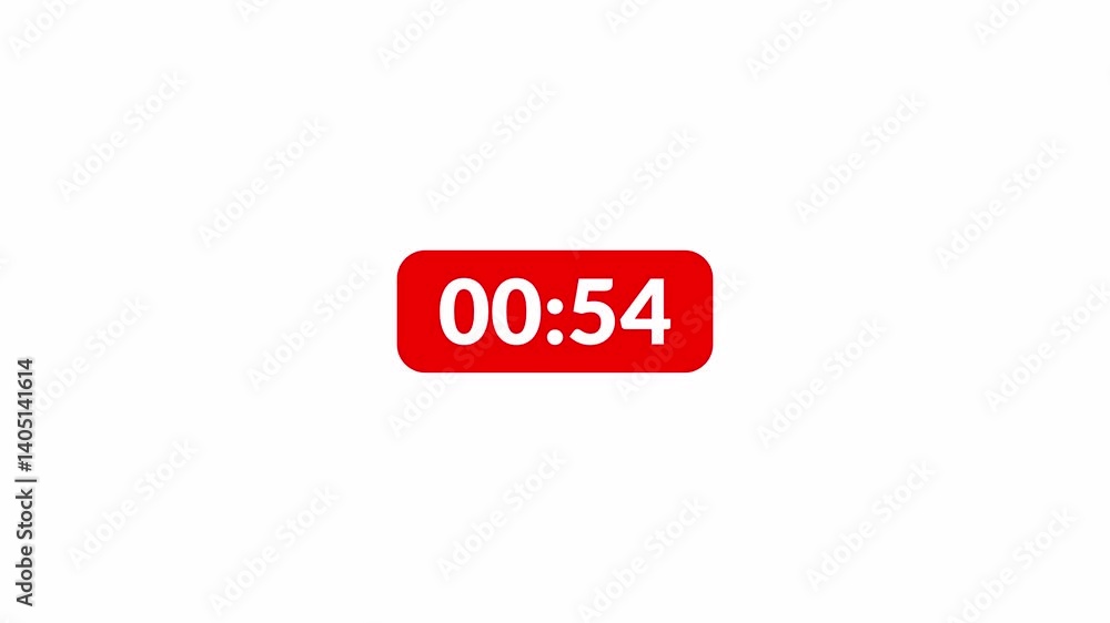 One minute countdown timer animation from 60 to 0 on a transparent background, 60 seconds countdown timer with alpha channel. One minute countdown timer animation from 60 to 0 on a transparent background, 60 seconds countdown timer with alpha channel.