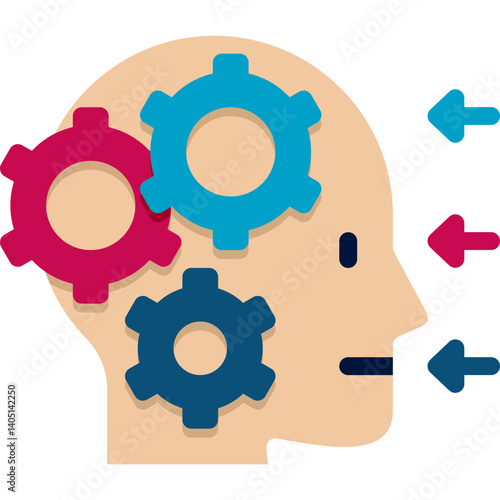 Cognitive Illustration on a white background   