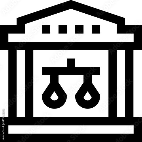 courthouse Illustration on a white background     