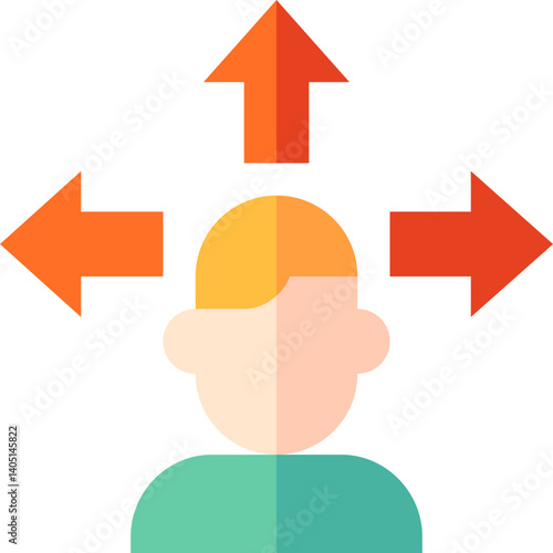 decision making Illustration on a white background     